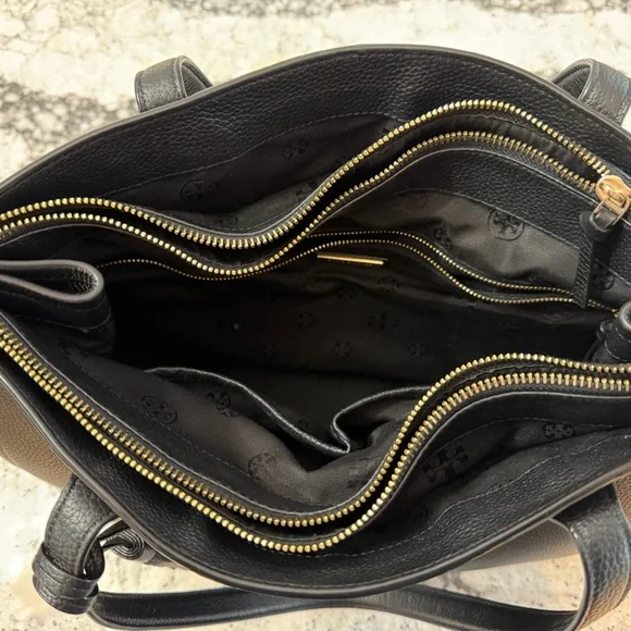 Tory Burch Black Pebbled Leather Tote